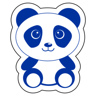 Cute Begging Panda Sticker (Blue)